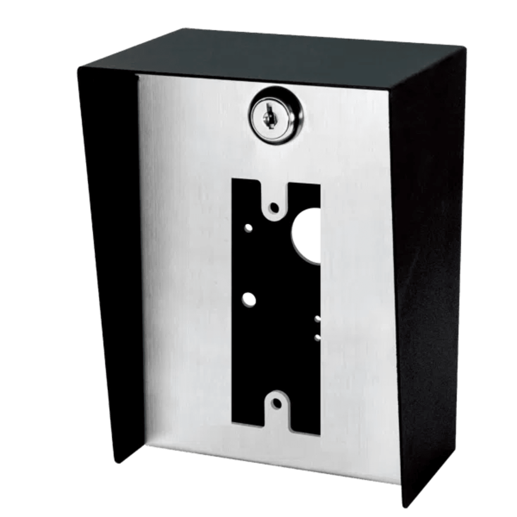GABINETE PARA MONTAJE EN POSTE ENFORCER / CARCASA DE ACERO CON PINTURA EN POLVO / PLACA FRONTAL DE ACERO INOXIDABLE CON BISAGRA / IP65 IMPERMEABLE / INCLUYE HERRAJES DE MONTAJE Y 2 LLAVES / COMPATIBLE CON DISPOSITIVOS DE FORMATO ANGOSTO Y ANCHA-Racks y Gabinetes-ENFORCER SECOLARM-Bsai Seguridad & Controles