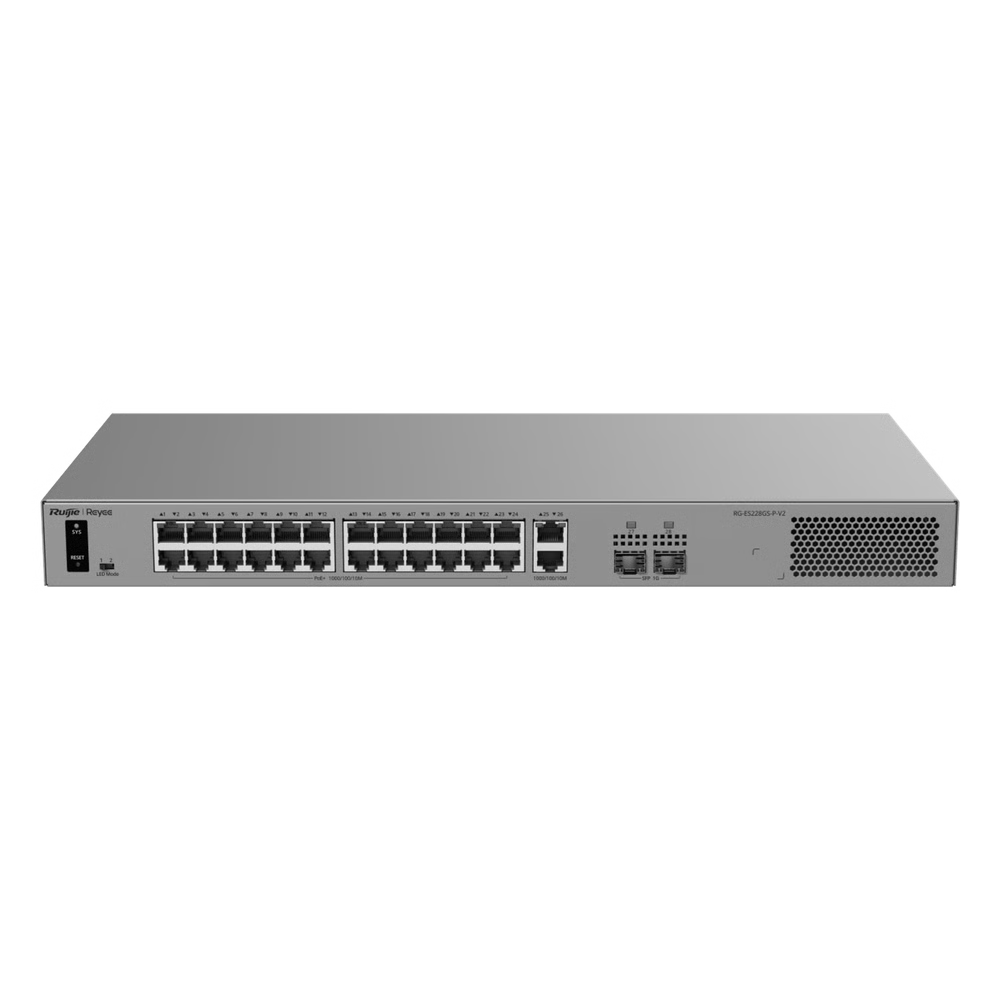 SWITCH LAYER 2 SMART CLOUD MANAGED / 28 PUERTOS GIGABIT / 24 PUERTOS POE+ 370 W / SWITCHING 56 GBPS / FORWARDING 41.664 MPPS / MONTAJE RACK / CCTV MODE / ERPS / PROTECCIÓN 6 KV / GARANTÍA 3 AÑOS