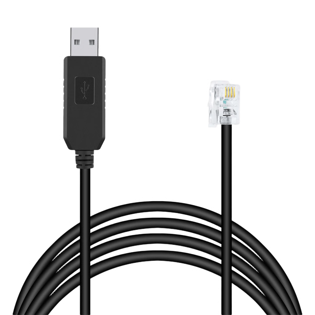 CABLE SERIAL / RJ-9 A USB / 200 CM (6.6 FT) / NEGRO / CONECTORES USB A Y RJ9