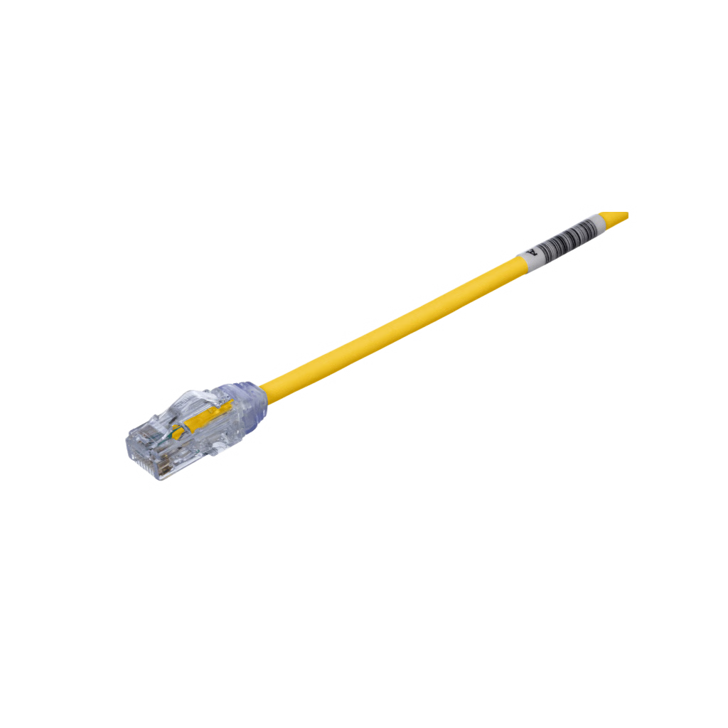 CABLE DE PARCHEO UTP CAT6A, CM/LSZH, DIÁMETRO REDUCIDO (28AWG), COLOR AMARILLO, 0.61 METROS (2 PIES)