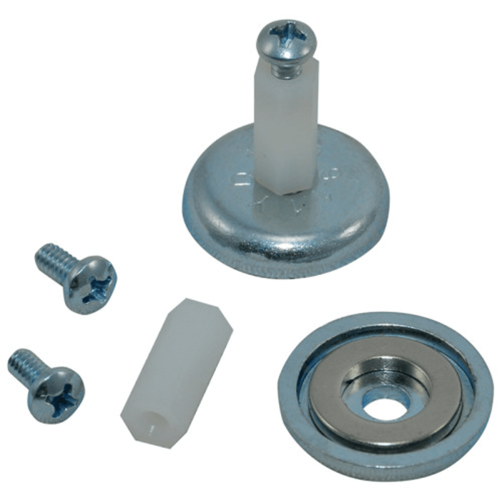 KIT DE MONTAJE MAGNÉTICO PARA ENCLOSURES METÁLICOS / IMÁN DE ALEACIÓN DE ZINC / FUERZA MÁXIMA 26 LB / DIÁMETRO COPA 23.8 MM / INCLUYE HARDWARE DE MONTAJE / SIN NECESIDAD DE TALADRAR / COMPATIBLE CON FUENTES DE POD