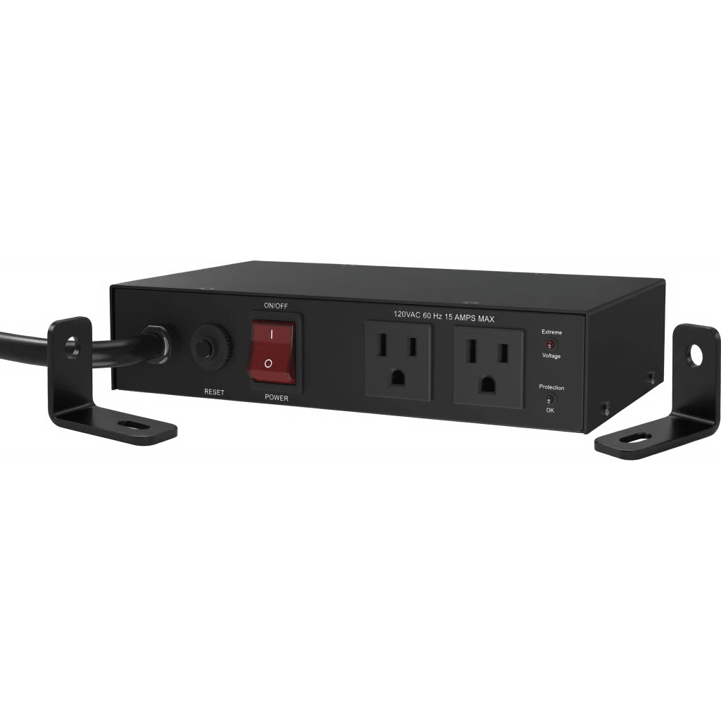 ACONDICIONADOR DE VOLTAJE / ENTRADA 120 VCA / 2 SALIDAS @ 120 VCA NEMA 5-15R / 1,800 W / 15 A / SUPRESIÓN DE PICOS / FILTRO DE RUIDO EMI/RFI / SIN BRACKET