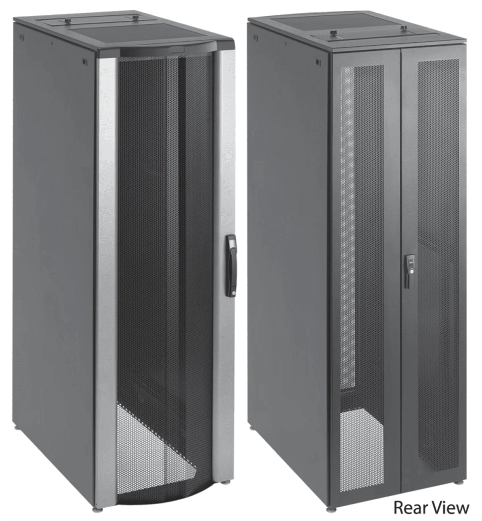 GABINETE RACK PARA SERVIDORES PROLINE FLOTEK 42U 2000X600X1200 MM, ACERO NEGRO, PUERTAS PERFORADAS, FLUJO DE AIRE PASIVO, INCLUYE PANELES LATERALES