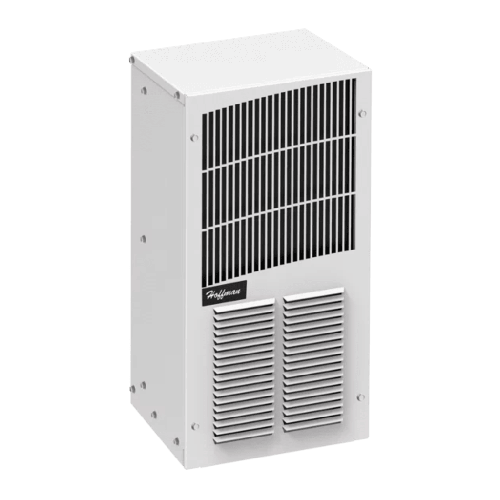 AIRE ACONDICIONADO COMPACTO PARA EXTERIOR, USO EN GABINETES DE TELECOMUNICACIONES DE GRADO INDUSTRIAL, FRÍO T20, 2000 BTU, 115 VCA, DE ACERO, COLOR NEGRO-Climatización / Refrigeración-HOFFMAN-Bsai Seguridad & Controles