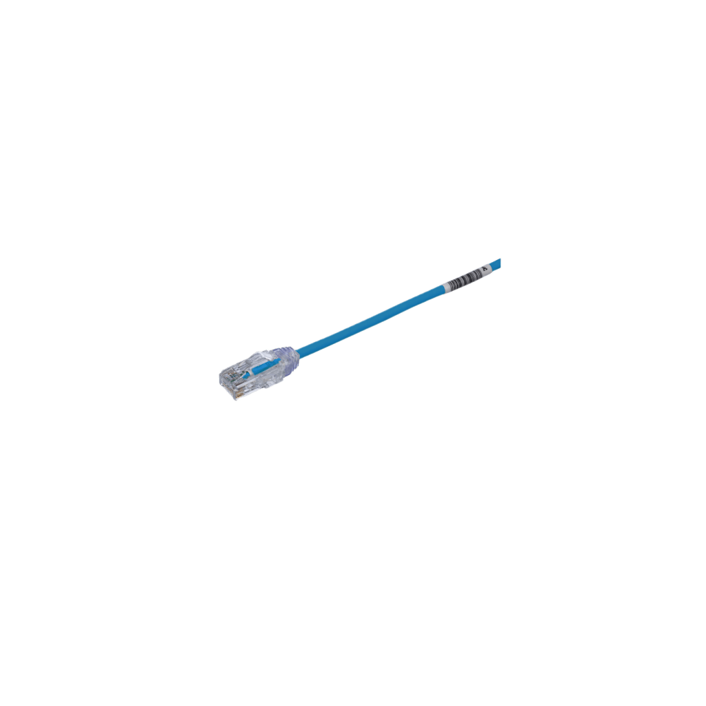 CABLE DE PARCHEO TX6, UTP CAT6, DIAMETRO REDUCIDO (28AWG), COLOR AZUL, 0.5 METROS (1.64 PIES)