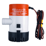 BOMBA DE ACHIQUE MARINA SUMERGIBLE ELÉCTRICA 12V / 500 GPH / NO AUTOMÁTICA / PROTECCIÓN ANTI-AIRE / SELLOS HERMÉTICOS / CABLEADO MARINO / BASE DE FILTRO REMOVIBLE