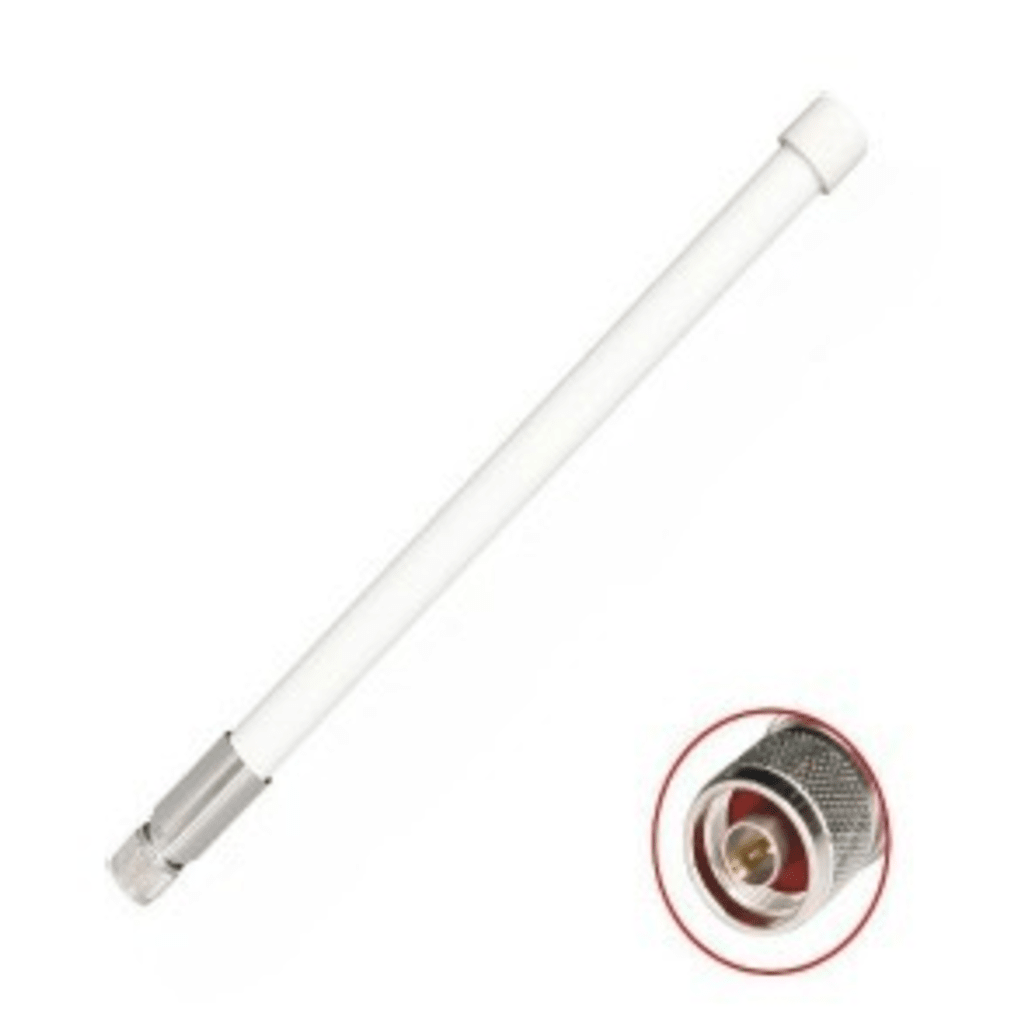 1 ANTENA OMNIDIRECCIONAL / DOBLE BANDA 2.4 GHZ Y 5 GHZ / GANANCIA 7 DBI (2.4 GHZ) Y 10 DBI (5 GHZ) / EXTERIOR / POLARIZACIÓN VERTICAL / CONECTOR N MACHO