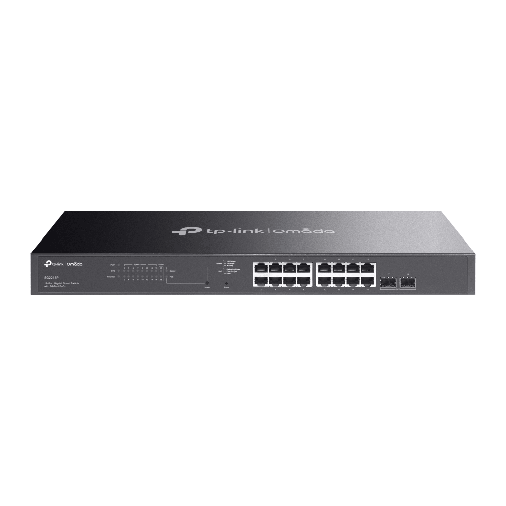 SWITCH OMADA SDN ADMINISTRABLE / 16 PUERTOS GIGABIT Y 2 PUERTOS SFP / FUNCIONES SFLOW, QINQ Y QOS / ADMINISTRACIÓN CENTRALIZADA OMADA
