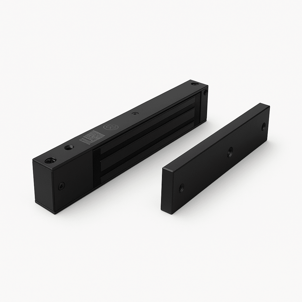 CHAPA MAGNÉTICA 600 LBS CON LED ULTRA-BRILLANTE COLOR NEGRO / LIBRE DE MAGNETISMO RESIDUAL / SENSOR DE ESTADO DE LA PLACA/ COLOR NEGRO-Cerraduras-ACCESSPRO-Bsai Seguridad & Controles