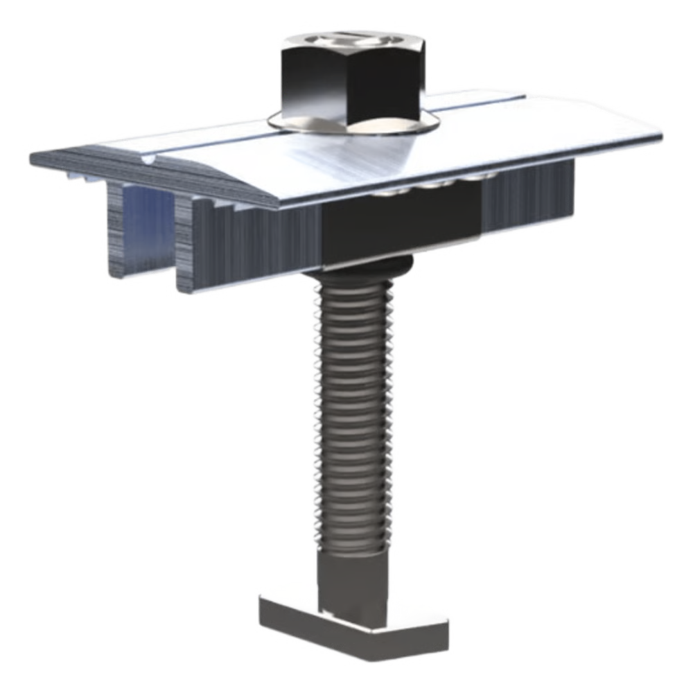 MIDDLE CLAMP PRO / ABRAZADERA INTERMEDIA PARA FIJACIÓN DE MÓDULOS / COMPATIBLE CON MÓDULOS DE 30-40 MM / ACERO INOXIDABLE / PARA SOLUCIONES N RAIL Y S RAIL
