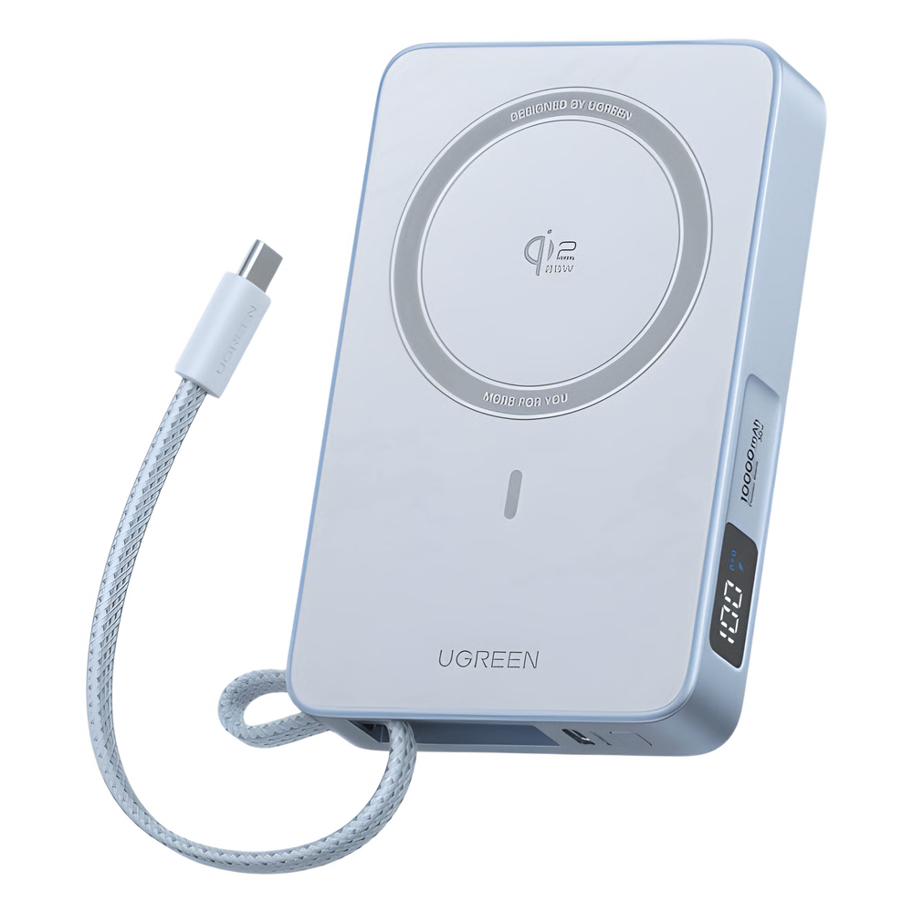 POWERBANK  MAGNÉTICO INALÁMBRICO / 10000 MAH 36 WH / 30W USB-C PD3.0/PPS/UFCS + CABLE INTEGRADO 60W / CARGA INALÁMBRICA 25W QI2.2 MPP / MAGNÉTICO 8N / PANTALLA LED / 254 G