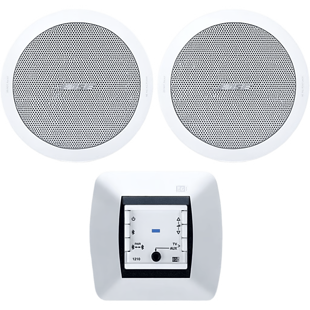KIT DE AUDIO RESIDENCIAL | MANDO BLUETOOTH EGI 121010H + PAR DE BOCINAS DE TECHO BOSE FS2CW | 2+2W RMS | 16&OMEGA;
