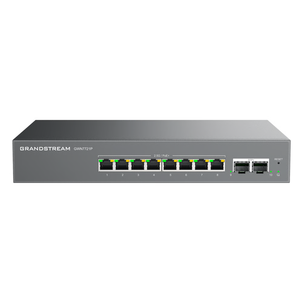 SWITCH L2 LITE ADMINISTRABLE DE 10 PUERTOS / 8 PUERTOS ETHERNET 2.5 GIGABITS / 2 PUERTOS SFP+ 10 GIGABITS / POE+ 802.3AF/AT / VLAN 802.1Q / QOS / IGMP SNOOPING / MONTAJE EN ESCRITORIO O PARED