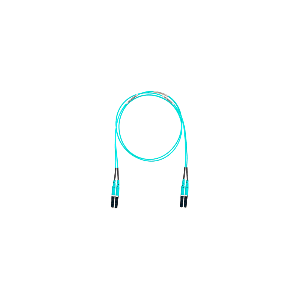 JUMPER DE FIBRA OPTICA MULTIMODO 50/125 OM4, LC-LC DUPLEX, OFNR (RISER), COLOR AQUA, 18 METROS (59.06 PIES)