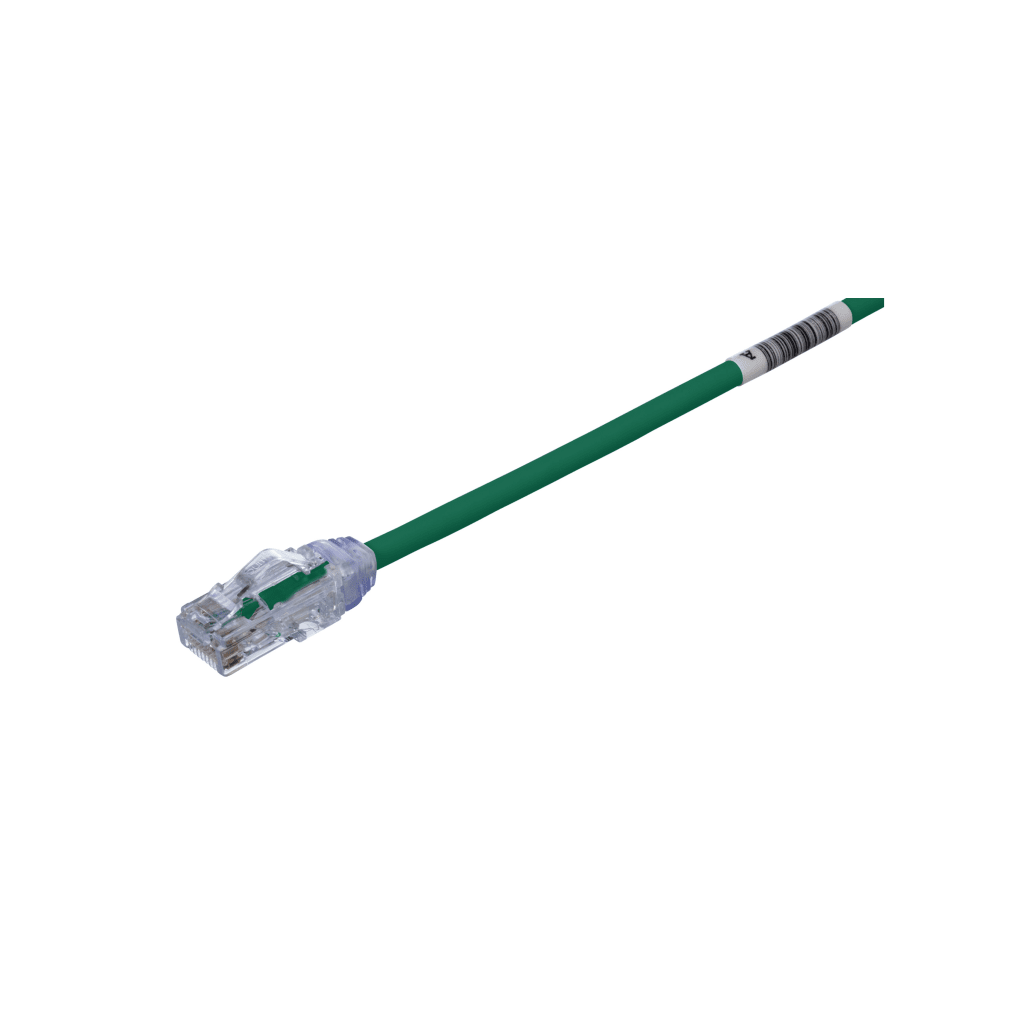 CABLE DE PARCHEO UTP CAT6A, CM/LSZH, DIAMETRO REDUCIDO (28AWG), COLOR VERDE, 6.1 METROS (20 PIES)