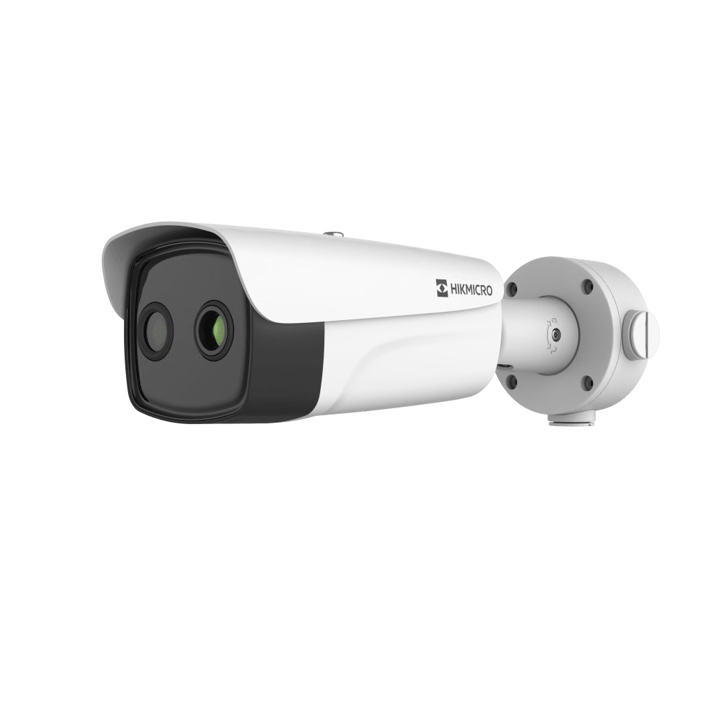 CÁMARA BULLET BI-ESPECTRO TÉRMICA Y ÓPTICA/ 256×192 TÉRMICO + 5MP ÓPTICO / IA PARA DETECCIÓN HUMANA Y VEHICULAR / MEDICIÓN TEMPERATURA -20°C A 150°C / DETECCIÓN FUEGO Y FUMADORES / IP67