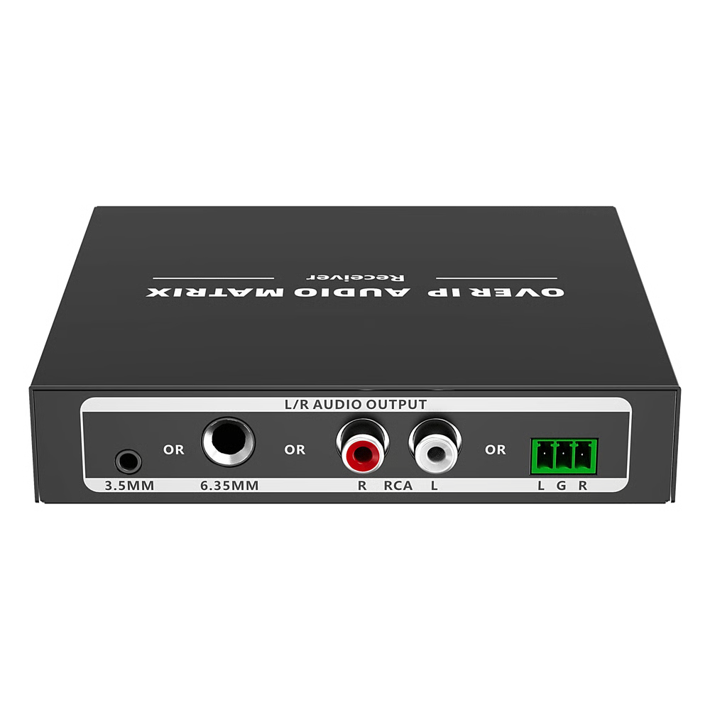 EXTENSOR DE AUDIO SOBRE IP | PCM 2.0 | 120 M | MATRIZ FLEXIBLE 1 A 1 / 1 A N / N A N | INTERFACES PROFESIONALES | PROTECCIÓN ESD | SOLO RECEPTOR