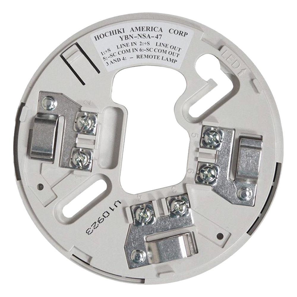 HOCHIKI YBN-NSA-47 - BASE PARA SENSOR ANALÓGICO DIRECCIONAL / 4 PULGADAS / UL 7ª EDICIÓN / APROBADO FM / PERFIL BAJO