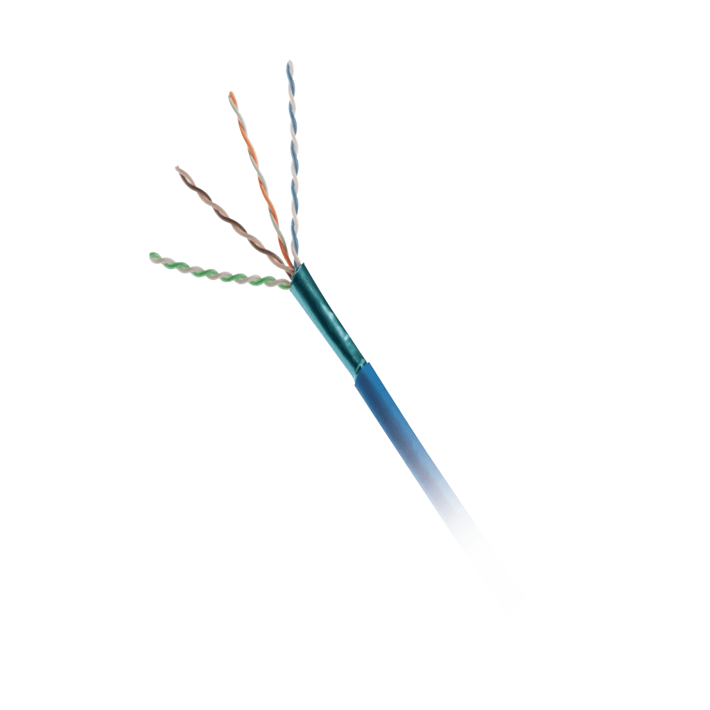 BOBINA DE CABLE UTP DE 4 PARES, CAT6A, 23 AWG, CMP (PLENUM), COLOR AZUL, 305 METROS (1000 PIES)