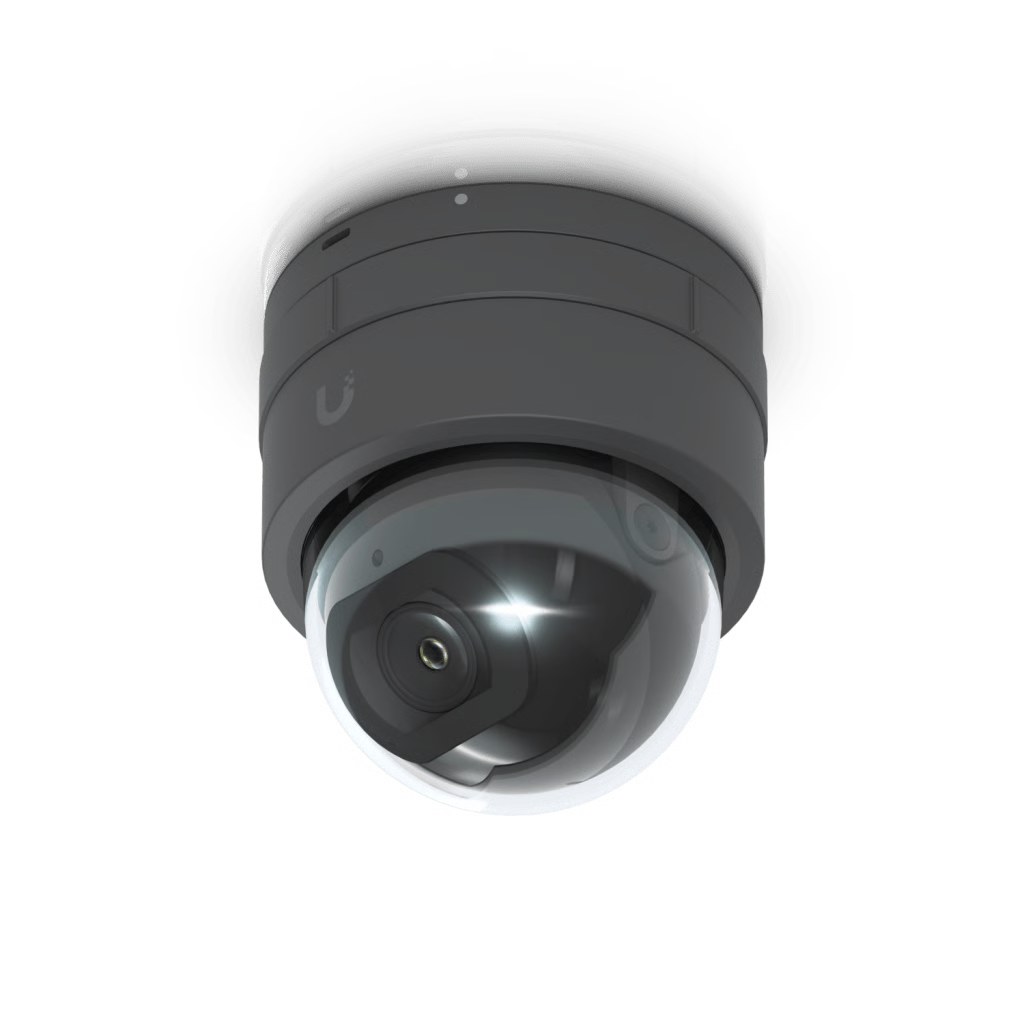 CÁMARA IP UNIFI G5 DOMO ULTRA COLOR NEGRO, DE BAJO PERFIL PARA INTERIOR, 2K (4MPX), ÁNGULO AMPLIO 102.4°, VISIÓN NOCTURNA IR HASTA 20 MTS, DETECCIÓN DE EVENTOS, PARA PARED O TECHO