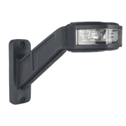 LUZ AUXILIAR LED, TIPO BANDERA LATERAL IZQUIERDA, DE POLICARBONATO Y CAUCHO CON MONTAJE DE BRAZO