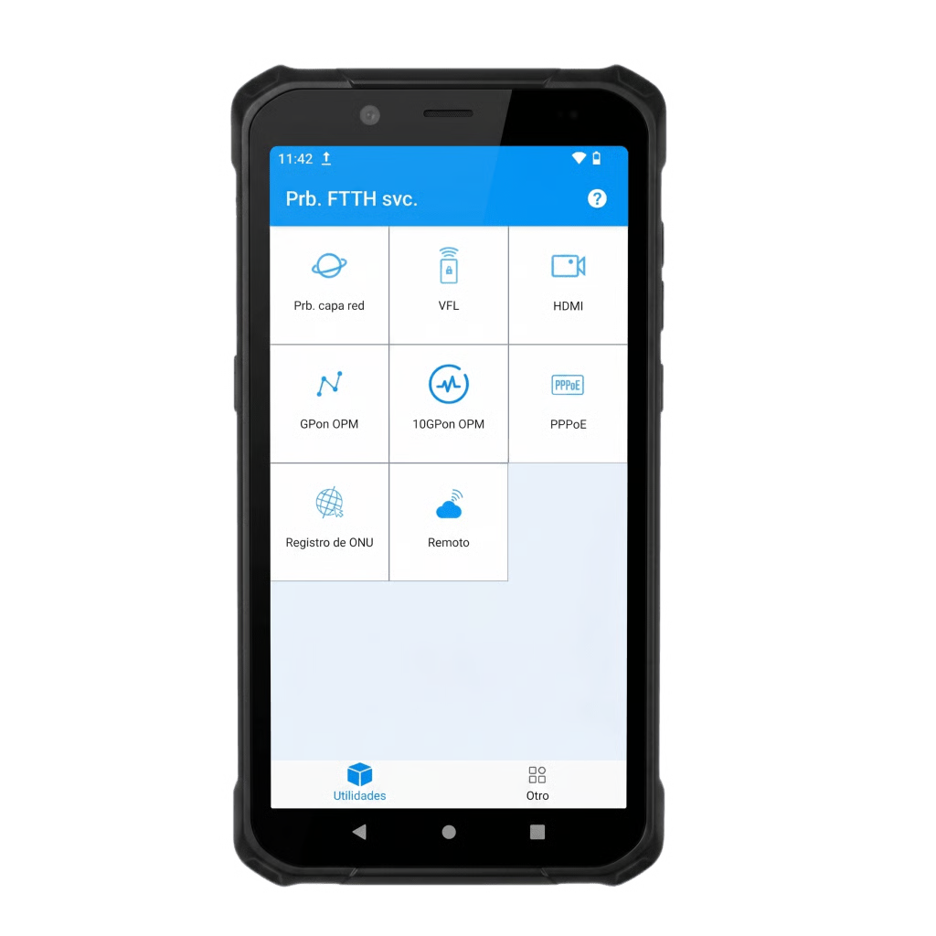 PDA PROFESIONAL TODO-EN-UNO PARA REDES DE FIBRA ÓPTICA / 2 PUERTOS 2.5GB / FUNCIÓN VFL 10MW / FUNCIÓN OPM / WIFI 6 / PUERTO HDMI / PROTECCIÓN IP65