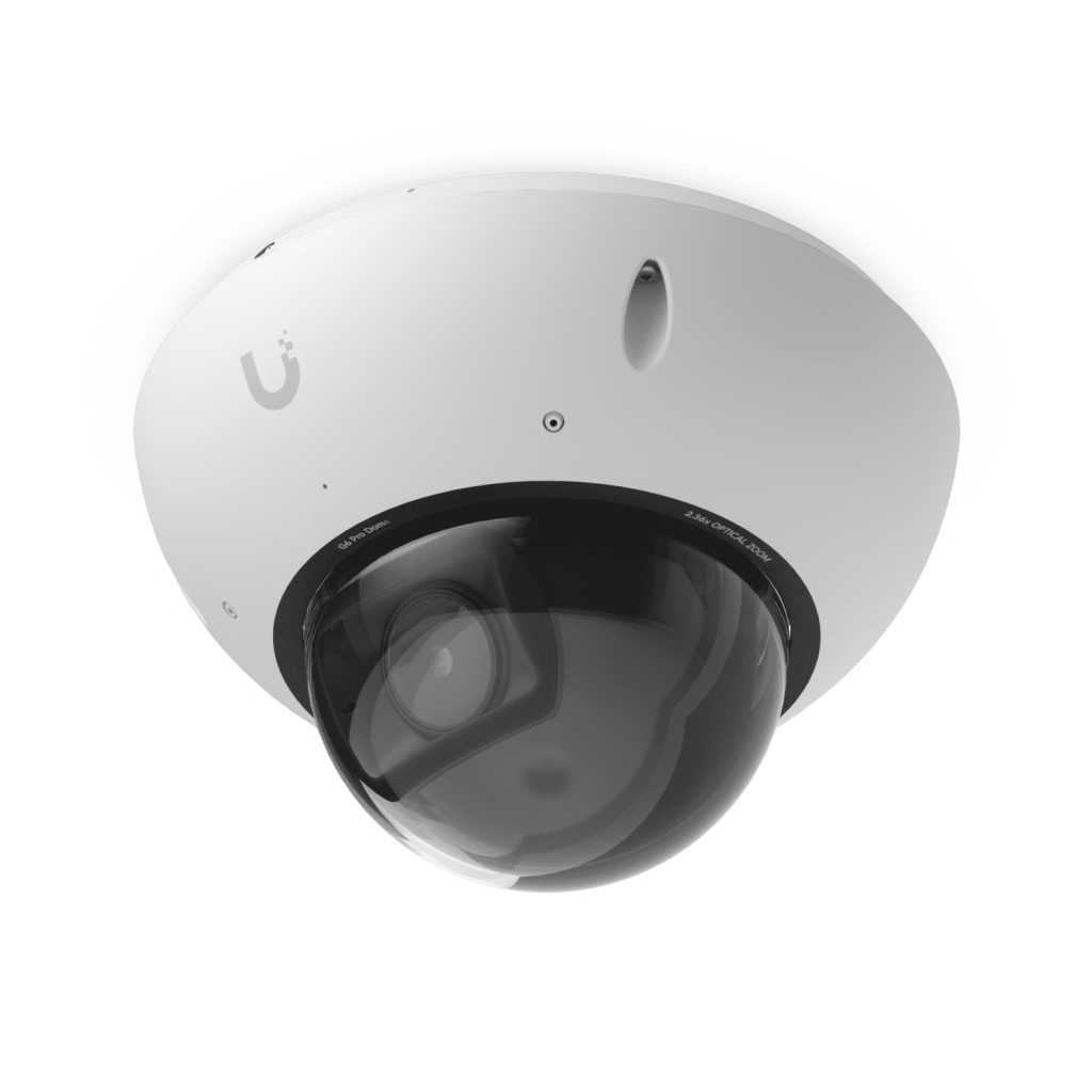 UNIFI PROTECT G6 PRO DOME – CÁMARA 4K POE+ ANTIVANDÁLICA Y TODO CLIMA CON MOTOR DE IA MULTI-TOPS, ZOOM ÓPTICO 2.36× Y SENSOR CMOS 1/1.2 Y VISIÓN NOCTURA IR DE LARGO ALCANCE