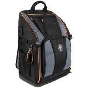MOCHILA PROFESIONAL PARA HERRAMIENTAS / 27 BOLSILLOS / ACCESO RÁPIDO Y ESTACIÓN DE TRABAJO / BASE MOLDEADA ANCHA / INTERIOR NARANJA / USB-C / SOPORTE PARA LÁMPARA