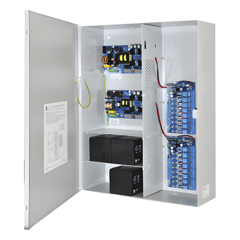 FUENTE DE PODER DUAL ALTRONIX DE 12 VCC @ 9.3 AMPER, Y 24 VCC @ 9.6 AMPER CON 16 SALIDAS, CON CAPACIDAD DE BATERÍA DE RESPALDO, REQUIERE BATERÍA, PARA APLICACIONES DE CONTROL DE ACCESO, ALARMAS, CCTV, CON VOLTAJE DE ENTRADA EN 120 VCA