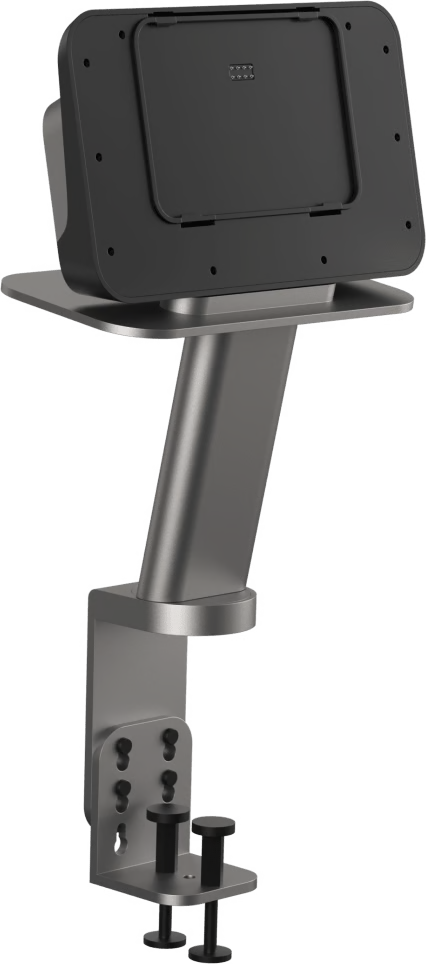 SOPORTE FIJO PARA MESA / TABLET SUNMI CPAD / QUICK LOCK / DOBLE SEGURO / GIRO 180° / OCULTAMIENTO DE CABLES / INDICADOR LUMINOSO / BANCO DE ENERGÍA 160X81X28 MM