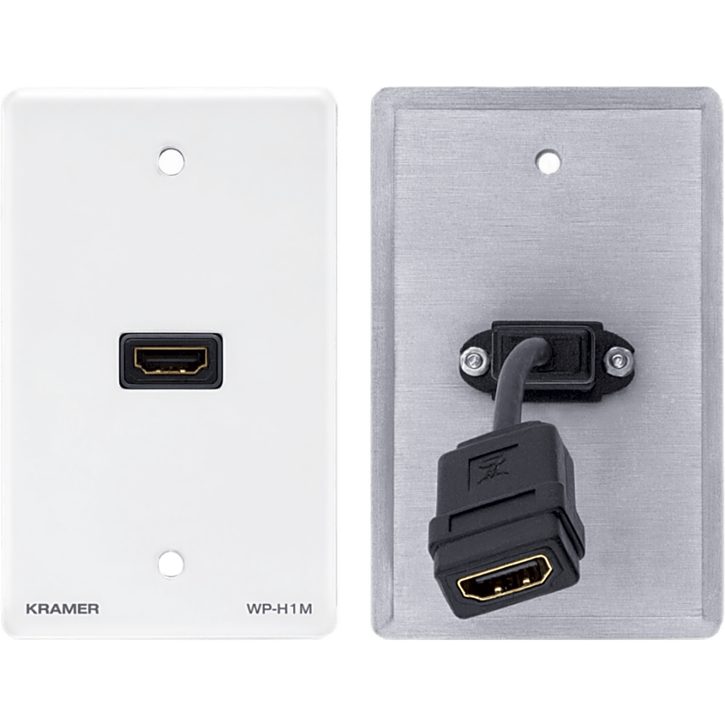 KRAMER WP-H1M(WP-HDMI1M)/US(W) - PLACA DE PARED HDMI PASIVA / CONEXIÓN FRONTAL Y TRASERA / CABLE PLANO FLEXIBLE / FORMAT