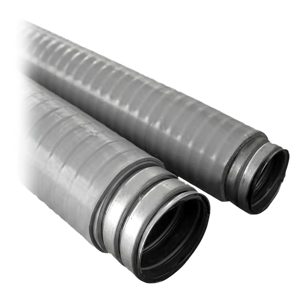 TUBO FLEXIBLE TIPO LIQUIDTIGHT DE 1/2" (13 MM) / ACERO + PVC /  ROLLO DE 20 METROS.