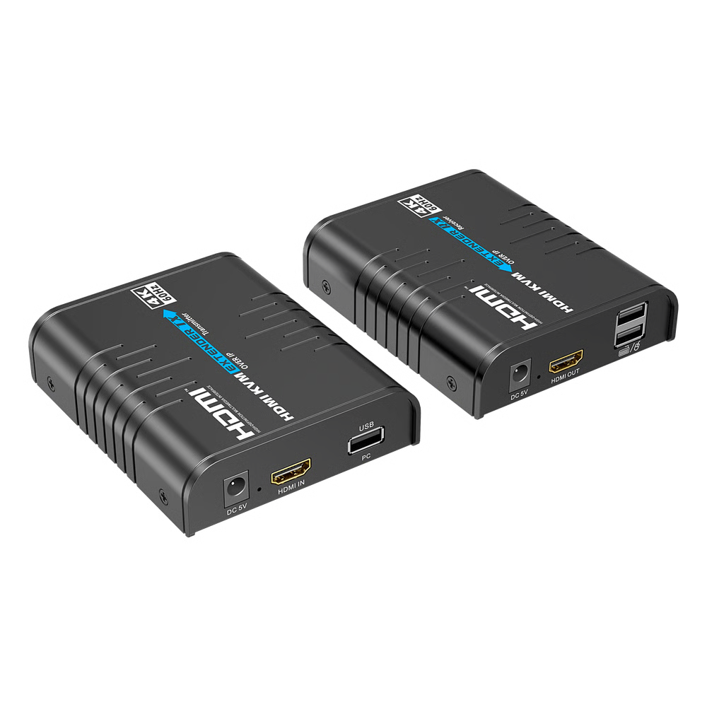 EXTENSOR KVM HDMI 4K A 60 HZ | TRANSMISIÓN HASTA 120 MTS CON CAT6 | RESOLUCIÓN 4096X2160@60HZ | ANCHO DE BANDA 18GBPS | HDCP1.4 Y HDCP2.2 | LATENCIA 120~170MS | CONEXIÓN 1:1, 1:N, N:1, N:N