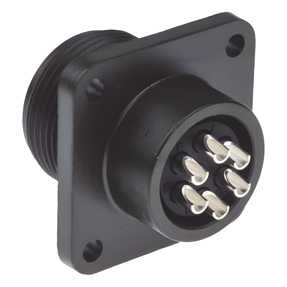 SYSCOM PARTS 654-MS3102A14S-6S - CONECTOR HEMBRA CIRCULAR / 6 TERMINALES / ALUMINIO / -55°C A +125°C / ACOPLAMIENTO ROSC