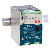 FUENTE DE PODER INDUSTRIAL DE 240W CON CARGADOR DE BATERÍAS, SALIDA 12VCC, 20A, PARA MONTAJE RIEL DIN
