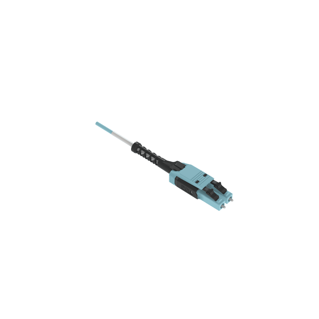 JUMPER DE FIBRA OPTICA MULTIMODO 50/125 OM4, LC-LC UNIBOOT DUPLEX, LSZH, COLOR AQUA, 3 METROS (9.84 PIES)