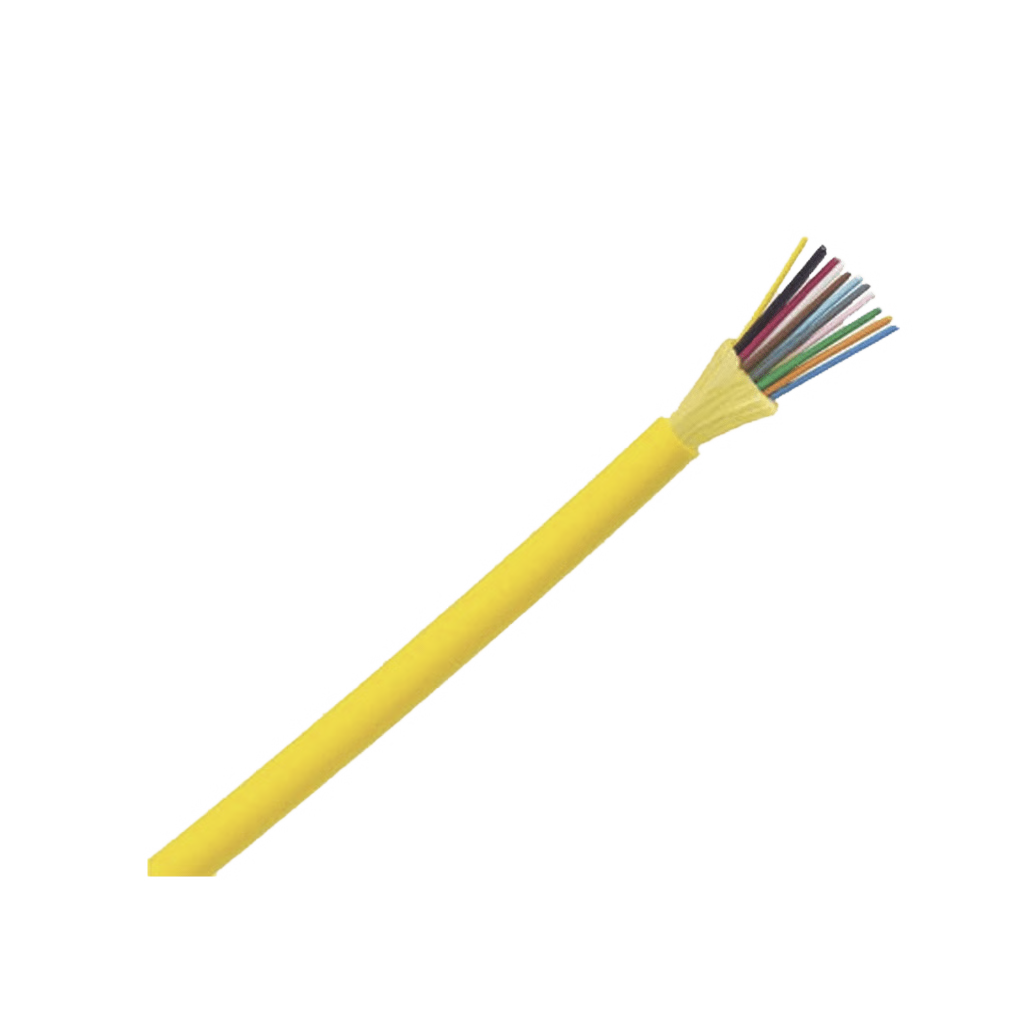 CABLE DE FIBRA OPTICA DE 24 HILOS, MONOMODO OS2 9/125, INTERIOR, TIGHT BUFFER 900UM, NO CONDUCTIVA (DIELECTRICA), LSZH, PRECIO POR METRO