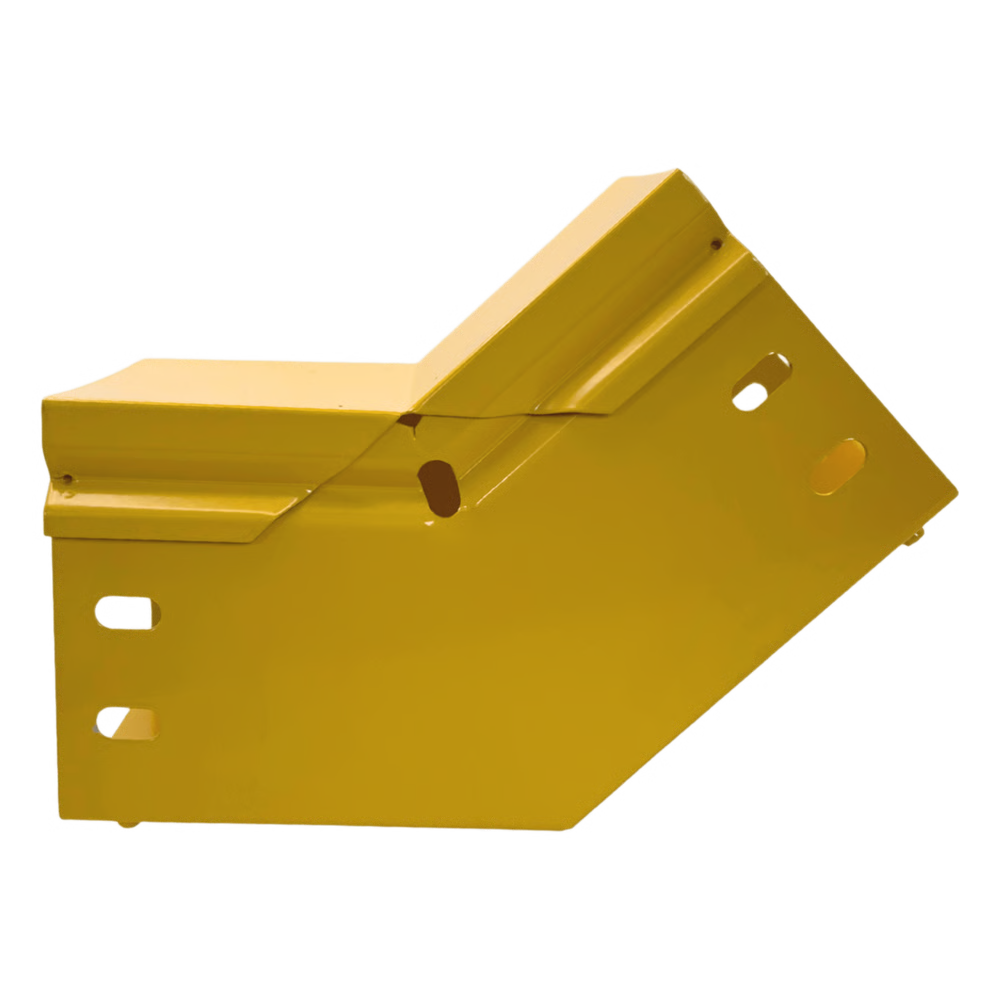 CHFIBER CURVA VERTICAL INTERIOR A 45° DE ALUMINIO PERALTE 4" ANCHO 4" RADIO 8" CON RECUBRIMIENTO EN PINTURA EPÓXICA, INCLUYE TAPA , UN PAR DE COPLES Y TORNILLERÍA.