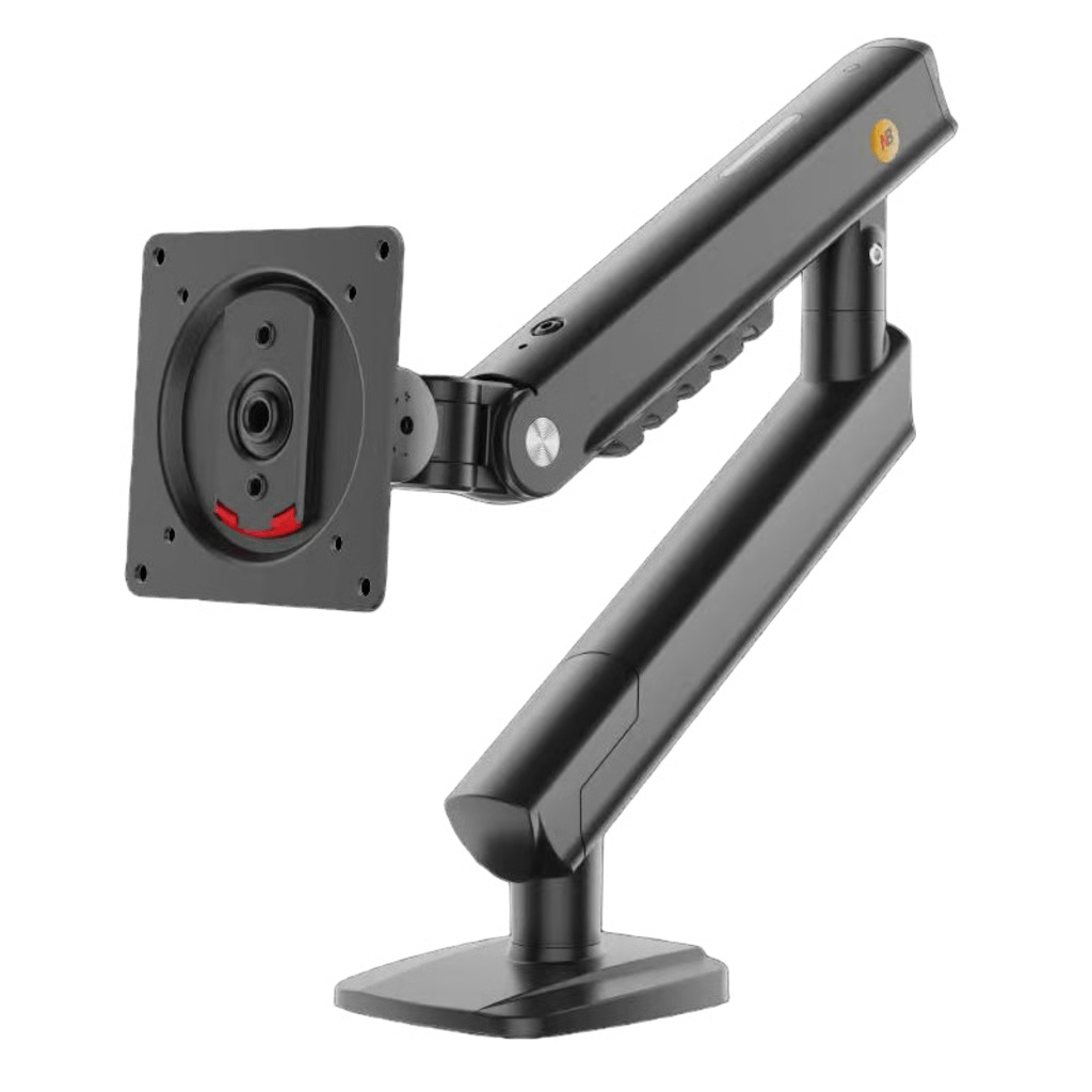 BRAZO ERGONÓMICO PARA MONITOR / SOPORTE 17\"-32\" / CARGA 2-7 KG / AJUSTE DE TENSIÓN / ROTACIÓN ±90° / INSTALACIÓN ABRAZADERA O PASACABLES