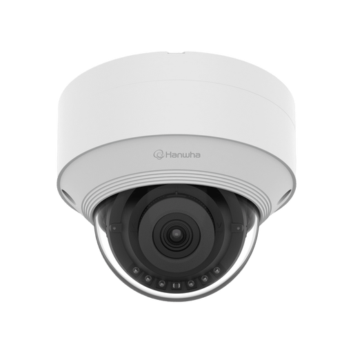 CÁMARA IP TIPO DOMO ANTIVANDÁLICA 5 MEGAPÍXEL / LENTE FIJO 3MM / IR 25M / WDR 120DB / IP66 / H.265 & WISESTREAM / INTELIGENCIA ARTIFICIAL DETECCION DE PERSONAS Y VEHICULOS-Cámaras IP y NVRs-Hanwha Techwin Wisenet-QNV-C8013R-Bsai Seguridad & Controles