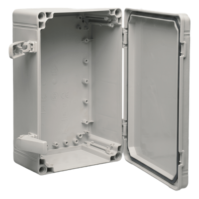 GABINETE INDUSTRIAL / TIPO NEMA 4X / IP66 / ABS / 300 X 200 X 180 MM (11.81 X 7.87 X 7.09 IN) / PANEL AJUSTABLE / RAL 70