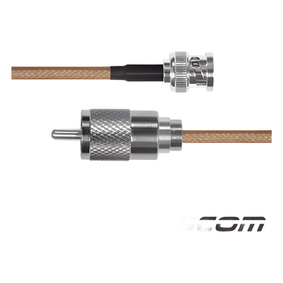 CABLE COAXIAL JUMPER / BNC MACHO A UHF MACHO / RG142/U / 60 CM (1.97 FT)