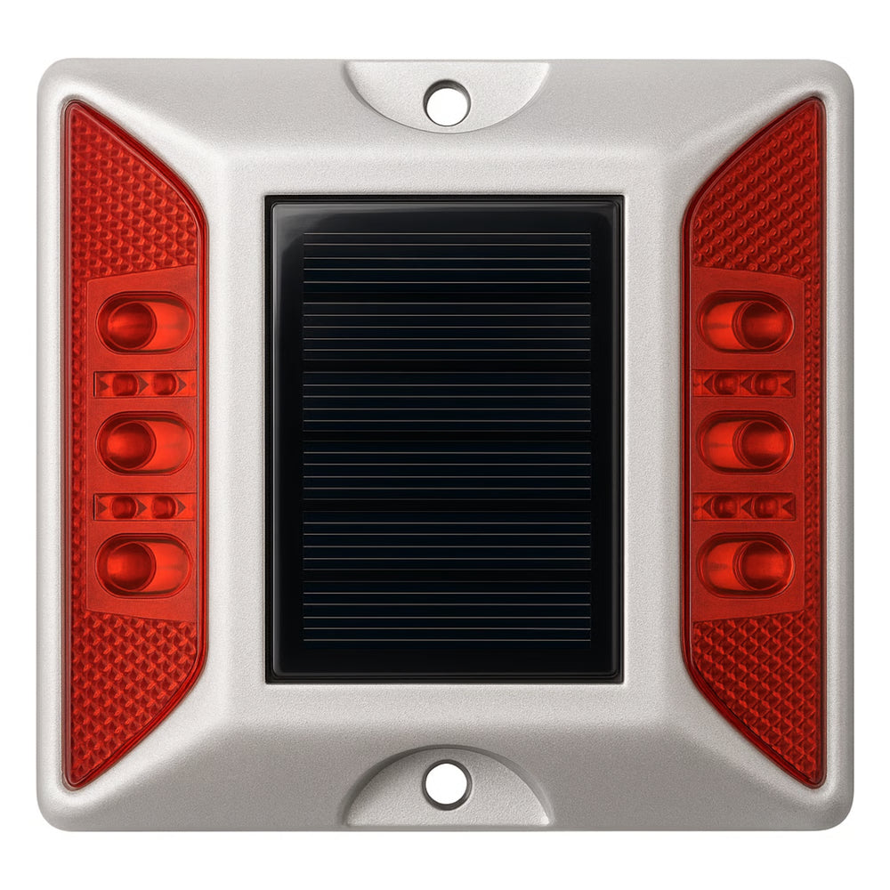 LUZ LED PARA SEÑALIZACION DE CARRETERAS AC-LED / 6 LED ULTRABRILLANTES INTERMITENTES / AUTONOMÍA 108 HORAS / DISTANCIA VISUAL 800 M / IP68 / CAPACIDAD DE CARGA 20000 KG / TEMPERATURA -25°C A +75°C