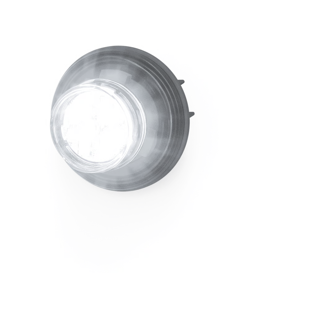 ESTROBO OCULTO DE 12 LED, AZUL/BLANCO, LENTE TRANSPARENTE, BISEL NEGRO