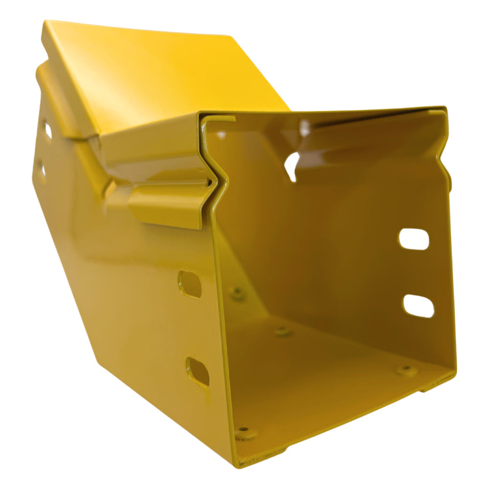 CHFIBER CURVA VERTICAL INTERIOR A 45° DE ALUMINIO PERALTE 4" ANCHO 4" RADIO 8" CON RECUBRIMIENTO EN PINTURA EPÓXICA, INCLUYE TAPA , UN PAR DE COPLES Y TORNILLERÍA.