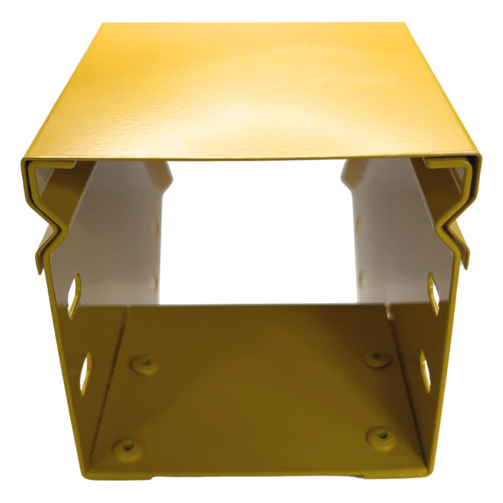 CHFIBER CURVA VERTICAL EXTERIOR A 45° DE ALUMINIO PERALTE 4" ANCHO 4" RADIO 8" CON RECUBRIMIENTO EN PINTURA EPÓXICA, INCLUYE TAPA , UN PAR DE COPLES Y TORNILLERÍA.