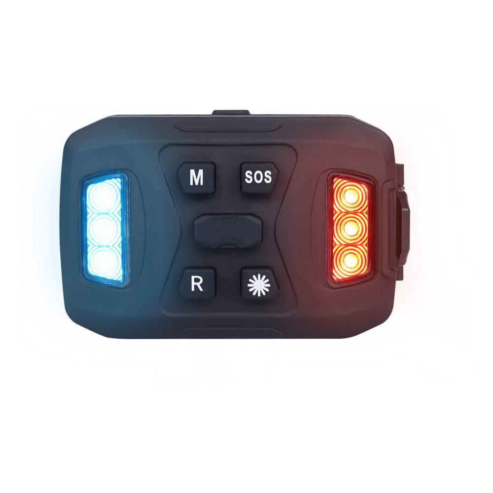 LUZ AUXILIAR RECARGABLE, 26 LEDS, ROJO/AZUL/BLANCO, INCLUYE CLIP Y BASE MAGNÉTICA