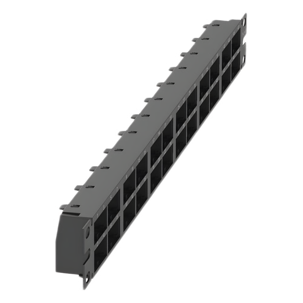 PANEL DE PARCHEO MODULAR MINI-COM (SIN CONECTORES), PLANO, SIN BLINDAJE, ALTA DENSIDAD, NÚMEROS PRE-IMPRESOS, DE 48 PUERTOS, 1 UR