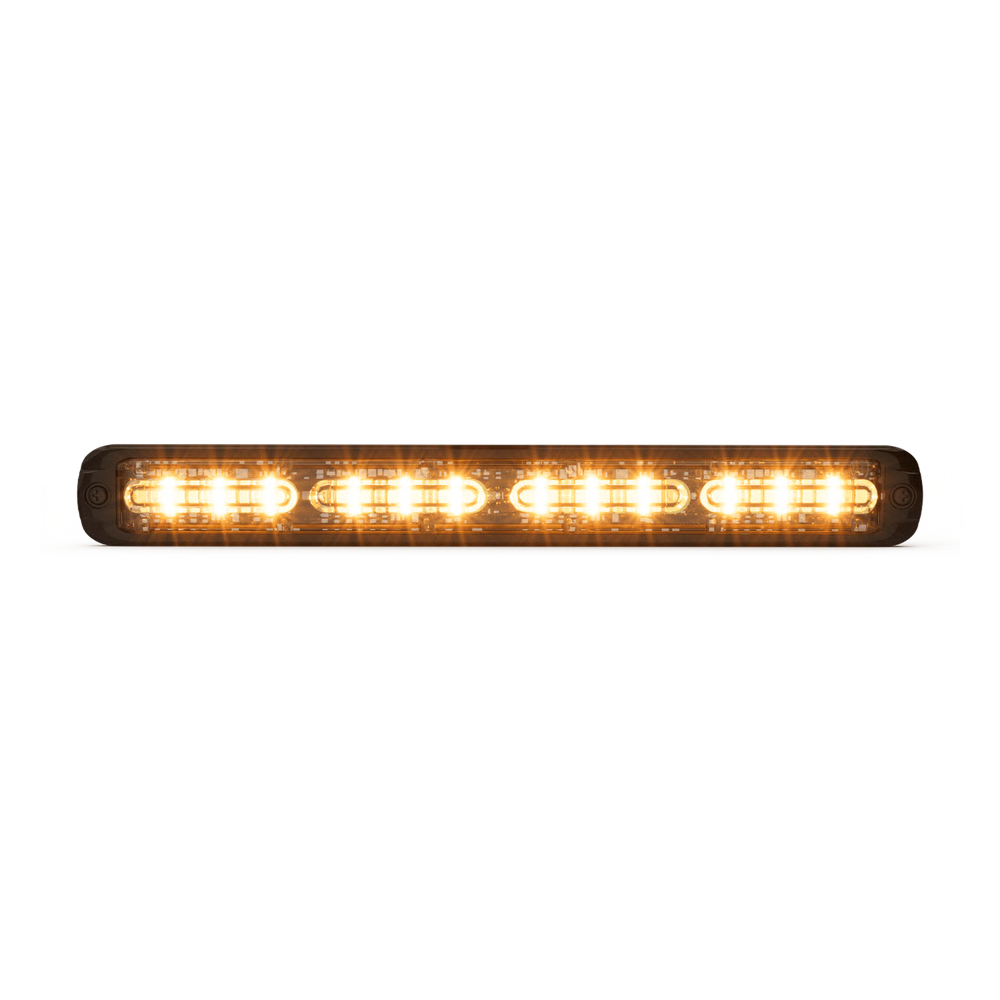LUZ DE ADVERTENCIA GIGA THIN DE 48 LED, QUADCOLOR ROJO/AZUL/AMBAR/BLANCO ,11 PULGADAS, CON FUNCIONALIDAD DE DIRECTOR DE TRAFICO