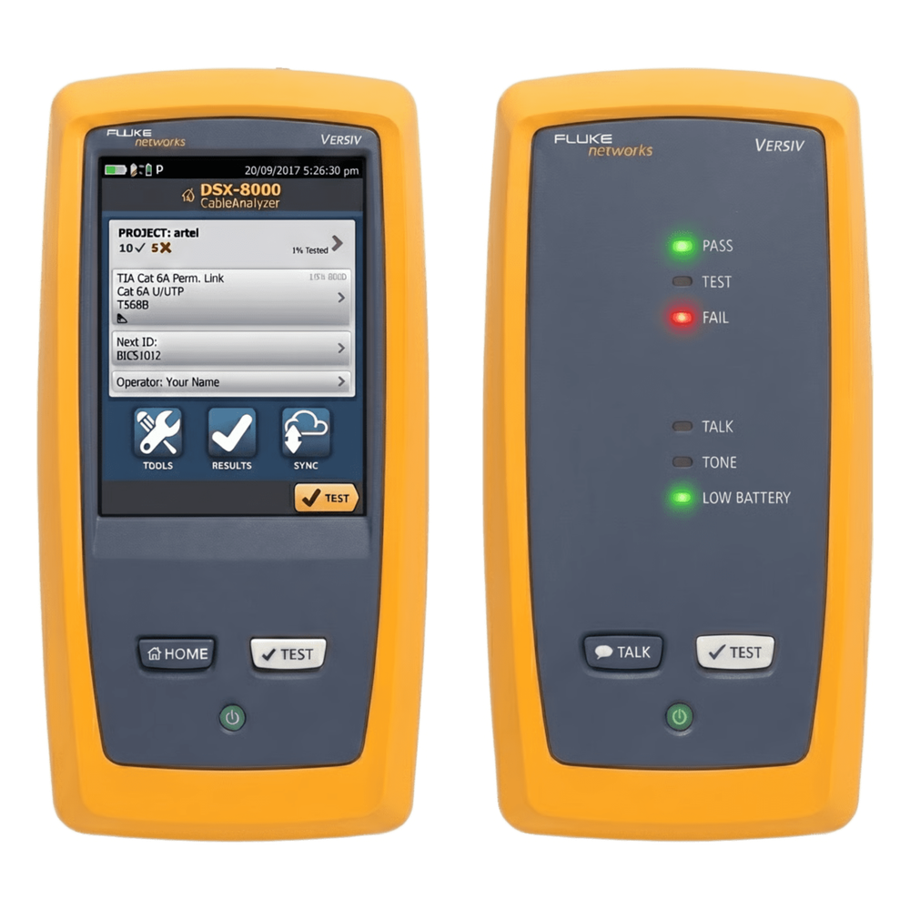 FLUKE NETWORKS DSX2-8000QIINT - CERTIFICADOR DE CABLE DE COBRE / CAT5E-CAT8 / 2 GHZ / MÓDULOS OLTS QUAD / WIFI INTEGRADO